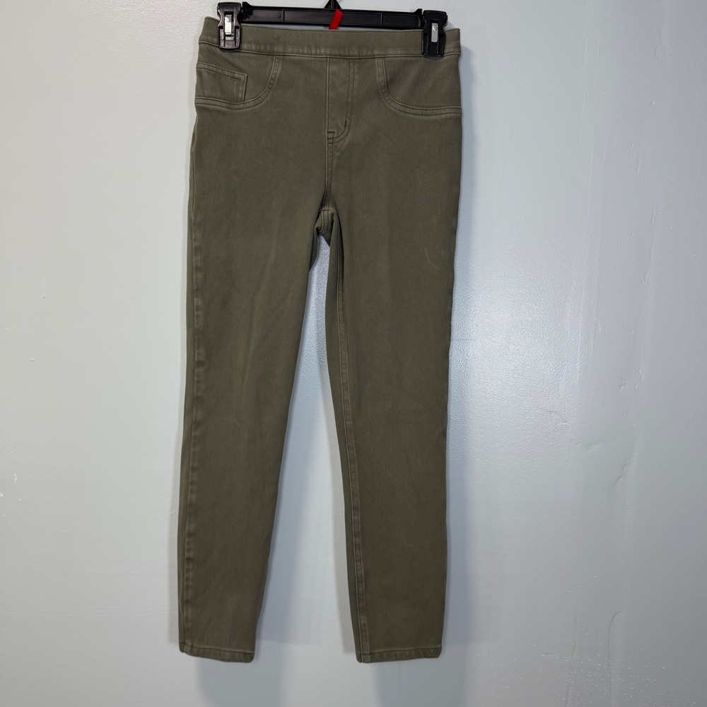 Spanx Womens Olive Green Ankle Skinny Pull-on Jean-ish Leggings Small
